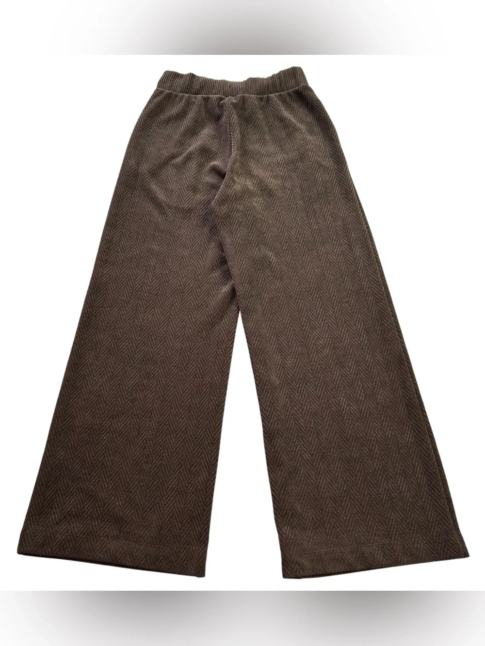 ALO YOGA Winter Break Micro Corduroy Top & Wide Leg Pant Lounge Set Espresso S